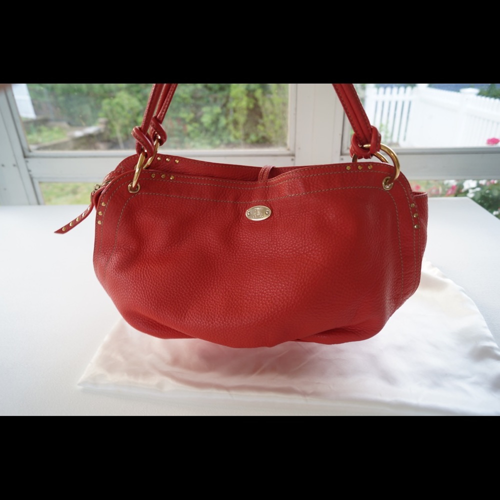 Céline Vintage Handbag Coral Calfskin Leather